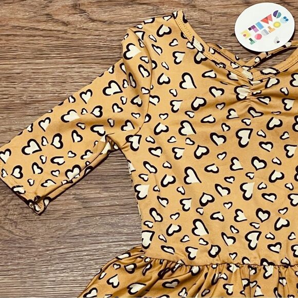 NWT Dot Dot Smile Ballerina Twirl Heart Dress Gold White Black Size 2T - Picture 3 of 11